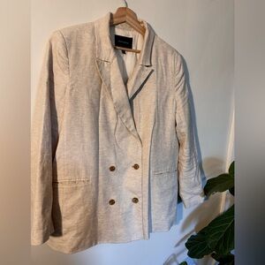 Banana Republic Linen Double-Breasted Blazer